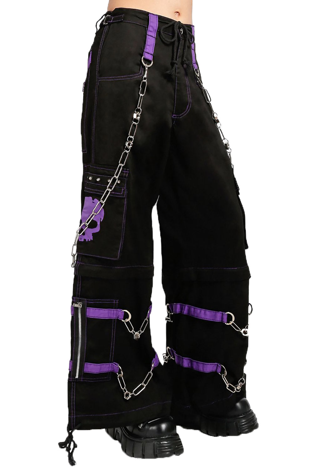 Tripp Nyc Skull Bondage Pants [Black/Purple] Xs — Mens Pants Tripp Nyc